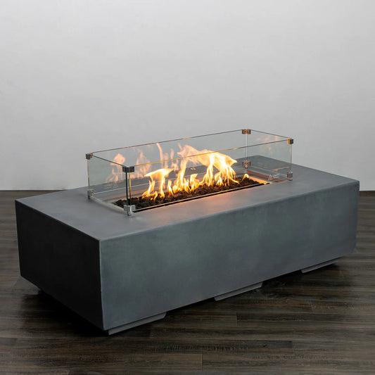 Beton 55 Inch Rectangle Concrete Fire Pit by Starfire Designs