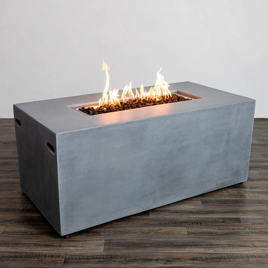 Beton 55 Inch Rectangle Fire Pit With Propane Tank Inside by Starfire Designs