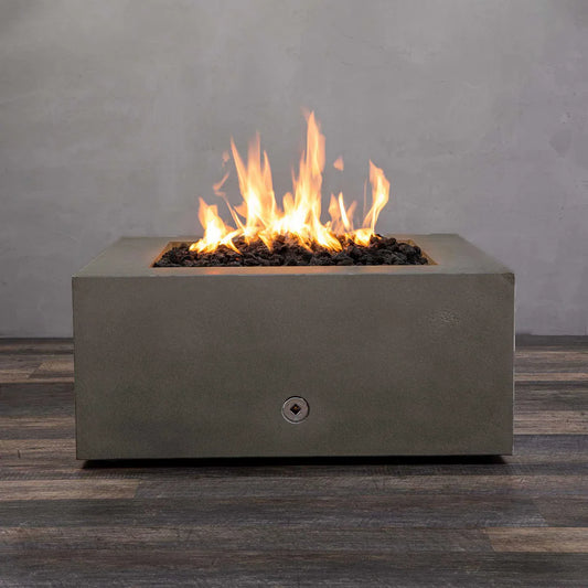 Gravity 36 Inch Square Concrete Fire Pit by Starfire Designs