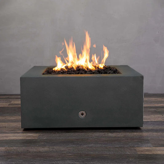 Gravity 36 Inch Square Concrete Fire Pit by Starfire Designs