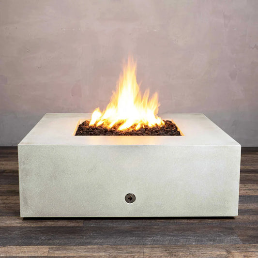 Rustic 45 Inch Square Concrete Fire Pit by Starfire Designs
