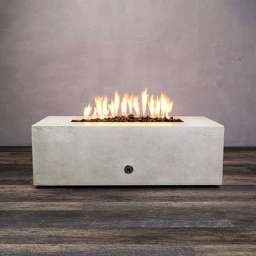 Rustic 48 X 32 Inch Rectangle Concrete Fire Pit by Starfire Designs