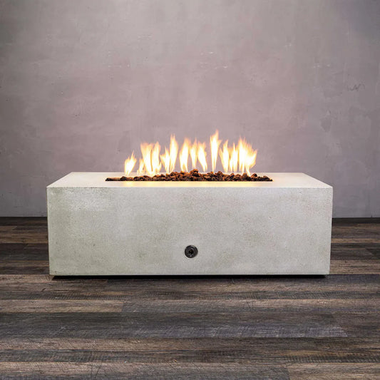 Rustic 48 X 32 Inch Rectangle Concrete Fire Pit by Starfire Designs