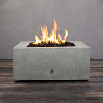 Rustic 36 Inch Square Concrete Fire Pit by Starfire Designs