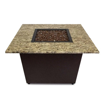 Venetian Fire Table with Santa Cecilia Granite Top