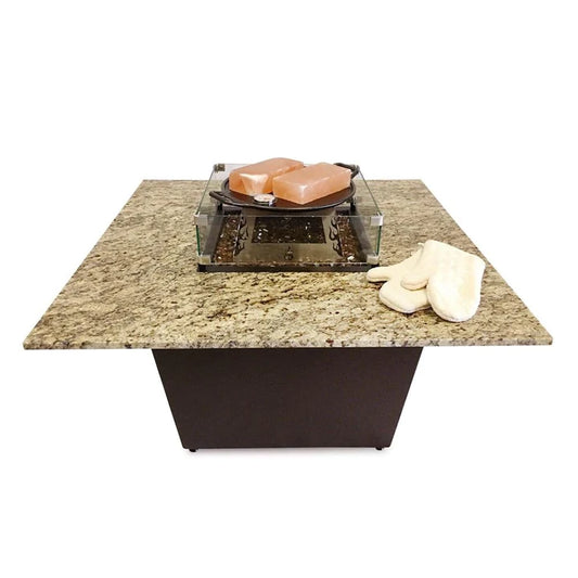 Venice Fire Table with Santa Cecilia Granite Top and Cooking Package