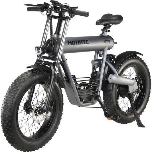 MotoTec Roadster 48v 500w Lithium Electric Bicycle Grey