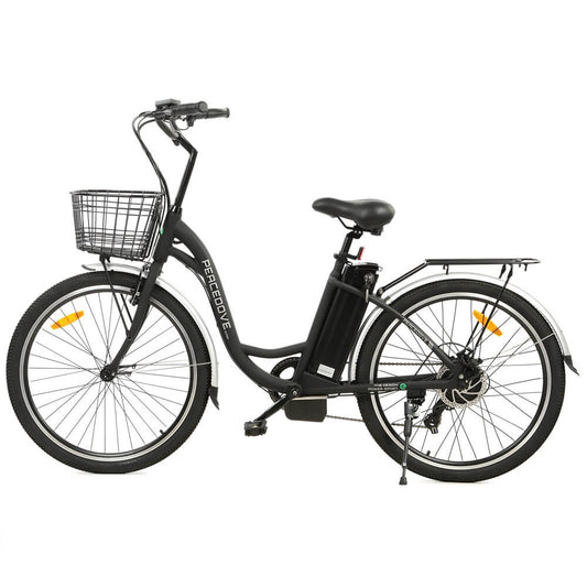 Ecotric 26inch Peacedove electric city bike with basket and rear rack - Savvy Hikers